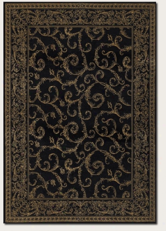 6'6&quot X 9'6&quot Area Rug Traditional Scroll Pattern In Mourning