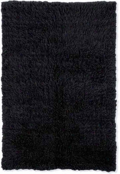 7' X 10' Flokati Area Rug - 100% Wool Black Color