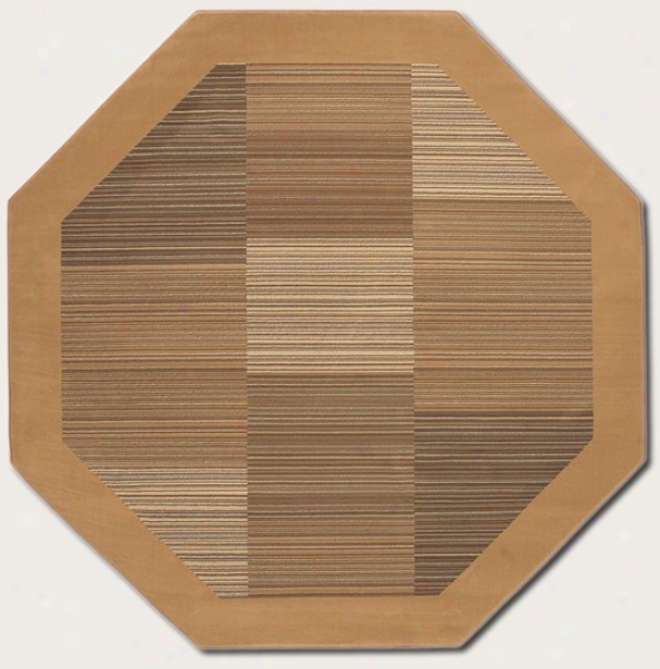 7'10&quot Octahon Area Rug Slender Stripe Pattern With Tan Border