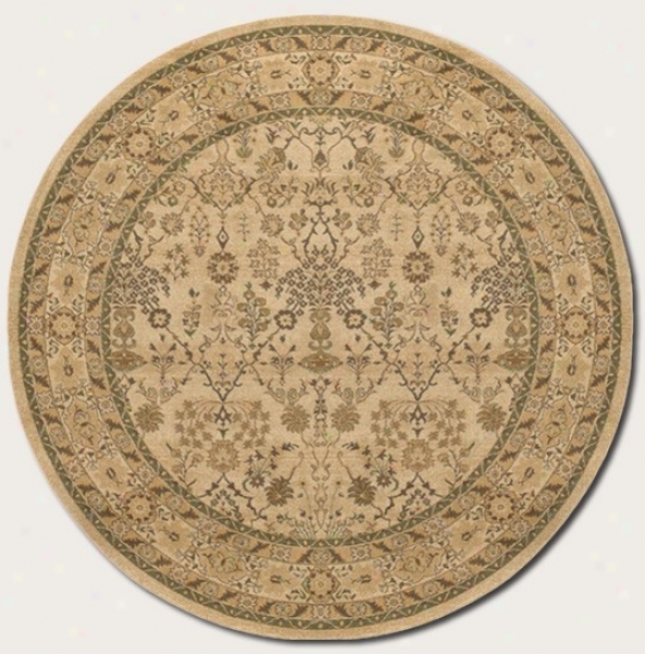 7'10&quot Round Area Rug Perxian Pattern In Latte Color