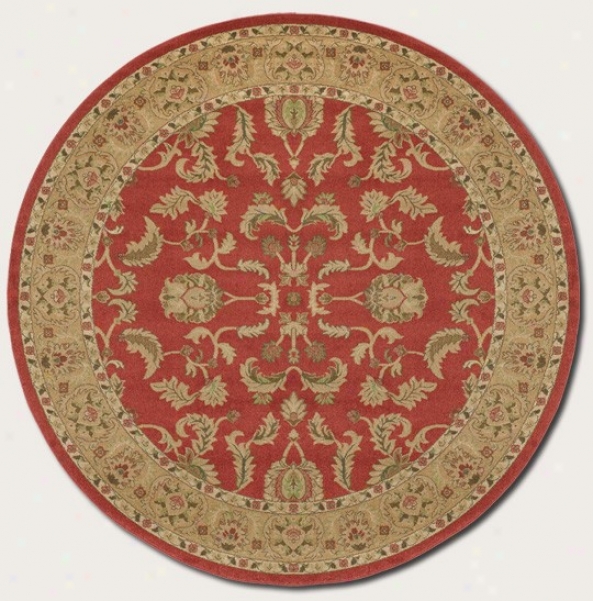 7'10&quot Round Area Rug Persian Imitate In Red Color