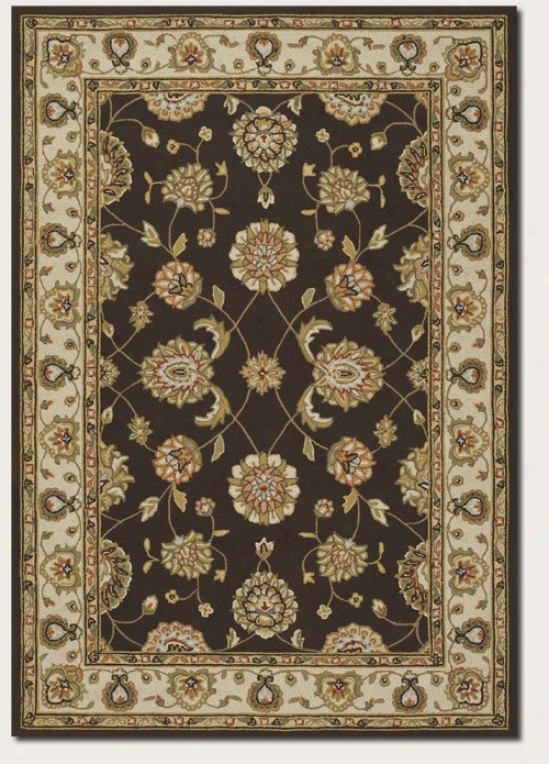 7'10&quot Round Area Rug Traditional Style In Chocolate Color