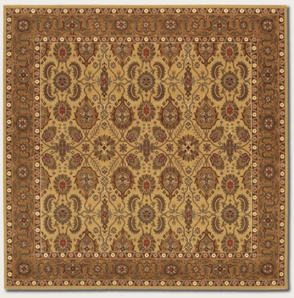 7'10&quot Square Area Rug Classic Persian Pattern In Hazelnut