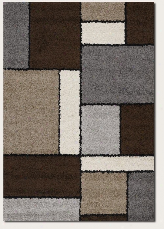 7'10&quot X 10'10&quot Area Rug Contemporary Style In Chocolate And Sand