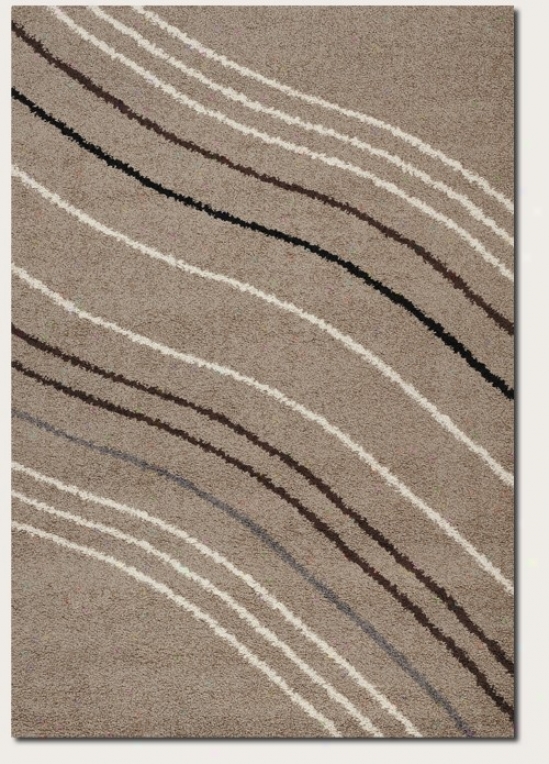 7'10&quoot X 10'10&quot Area Rug Curve Lines Design In Sand Color