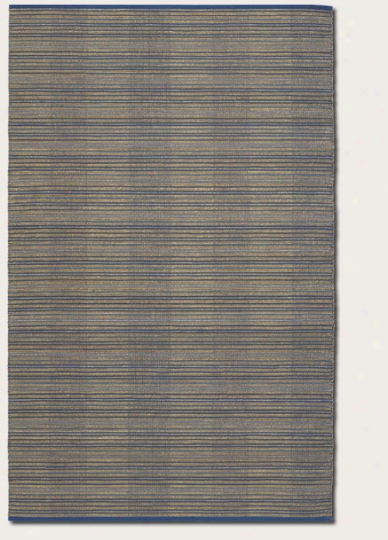 7'10&quot X 10'10&quot Area Rug Striped Pattern In Ocean Blue