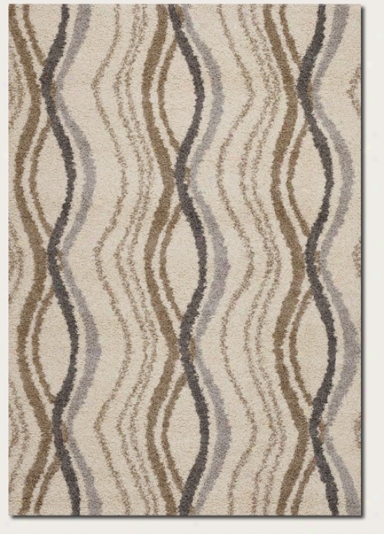 7'10&quot X 10'10&quot Area Rug Wave Pattern Design In Cresm Color