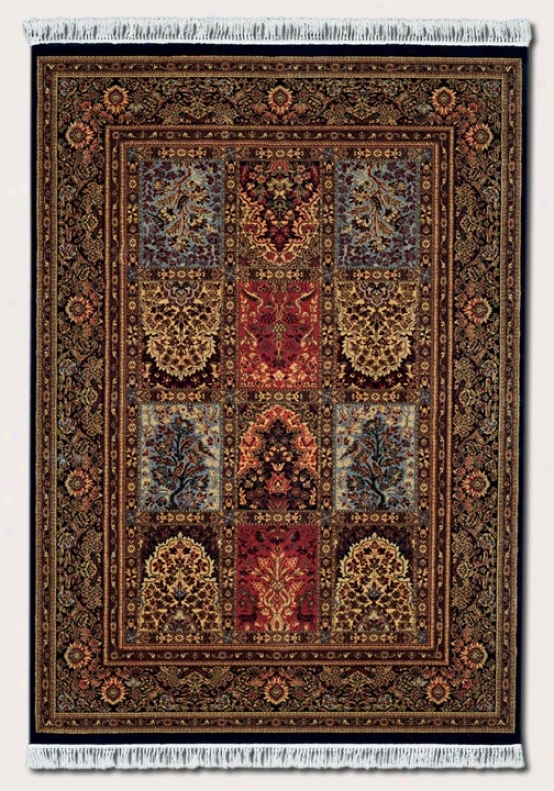 7'10" X 10'3" Area Rug Classic Persian Pattern In Black