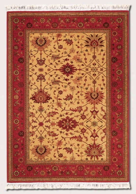 7'10&quot X 10'3&quot Area Rug Persian Floral Specimen In Brick Red And Gold