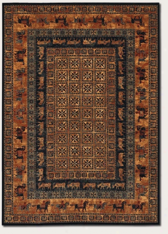 7'10&quot X 11' Area Rug Traditional Style Animal Prinf In Rust