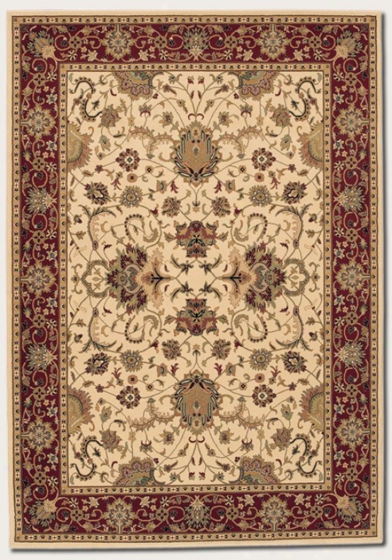 7'10&quoy X 11'2&quot Area Rug Classic Persian Pattern In Cream