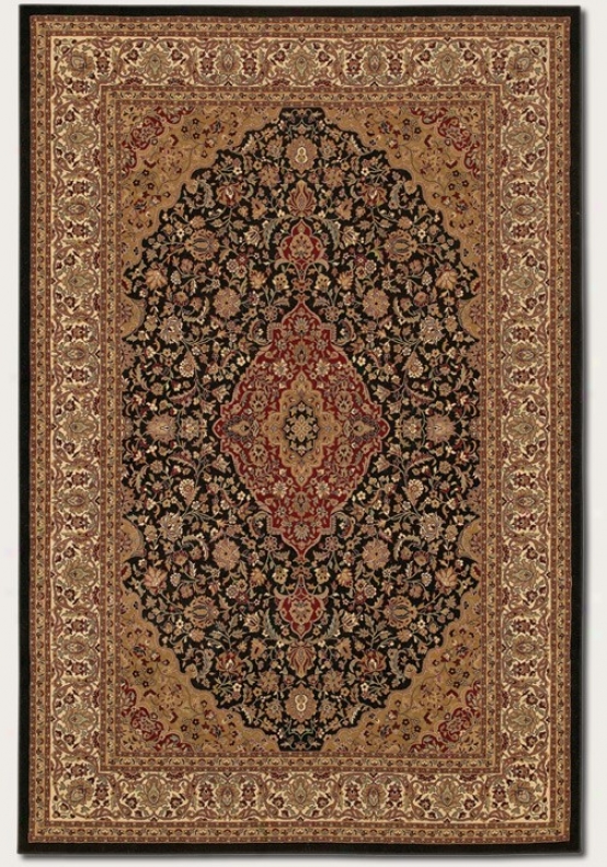 7'10&quot X 11'2&quot Area Rug Classic Persian Pattern In Black