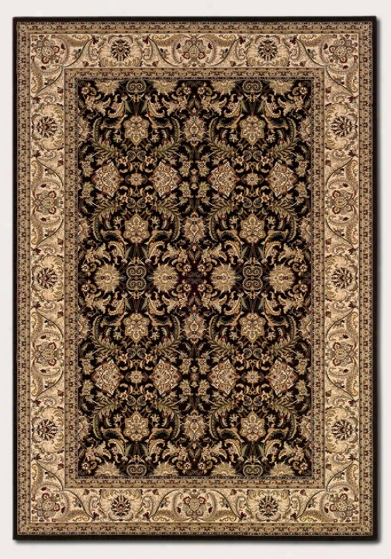 7'10&quot X 11'2&quot Area Rug Classic Persian Pattern In Black And Crme