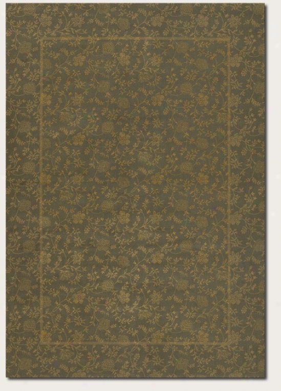 7'10&quot X 11'2&quot Area Rug Floral Pattern In Moss Green Color