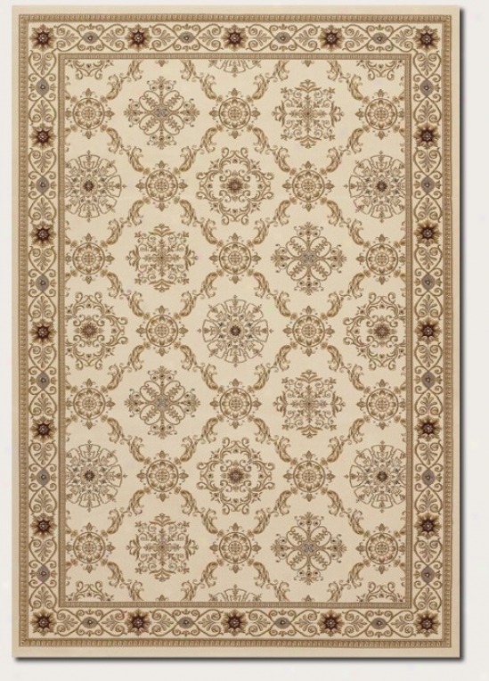 7'10" X 11'2" Area Rug Persian Doamond Pattern In Ivory