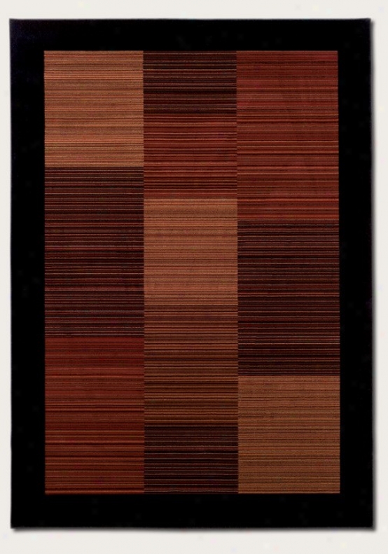 7'10&quot X 11'2&quot Area Rug Slender Stripe Pattern With Black Border