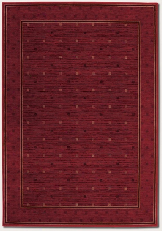 7'10&quot X 11'2&quot Area Rug Square Dotted Pattern In Burgundy