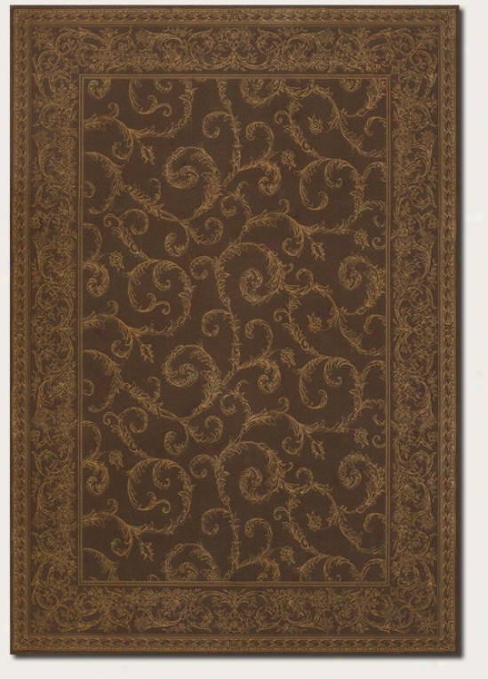 7'10&quot X 11'2&quot Yard Rug Traditional Scroll Pattern In Cocoa