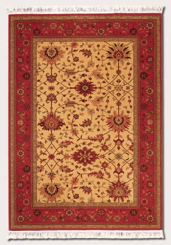 7'10&quot X 11'4&quot Area Rug Persian Floral Pattern In Brick Red And Gold