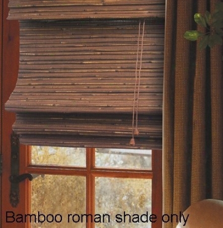 71&quotw Bamboo Window Handling Roman Shade In Cocoa Finish