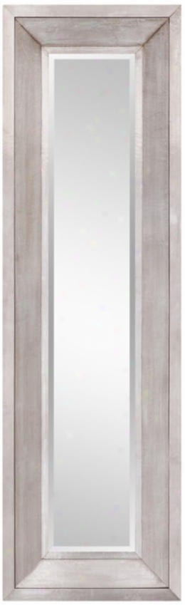 75&quoth Beveled Wall Mirror In Sliver Fniiah