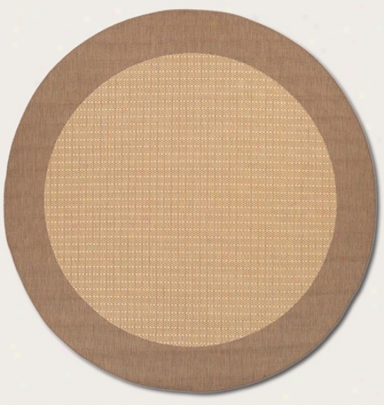 7'6&quot Round Area Rug With Border In Natural Color