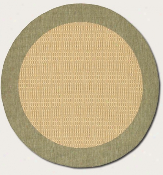 7'6&quot Round Area Rug With Green Border In Affectionate Color