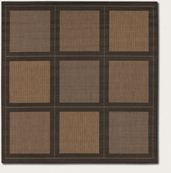 7'6&quot Square Area Rug Contemporary Grid Design In Black