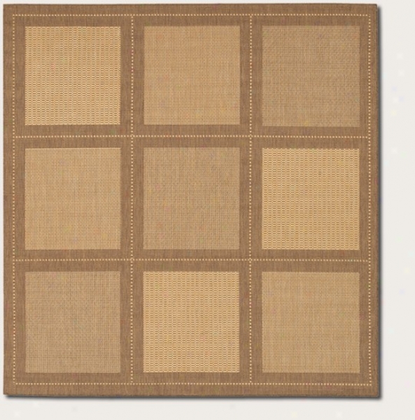 7'6&quot Square Area Rug Contemporary Grid Design In Natural