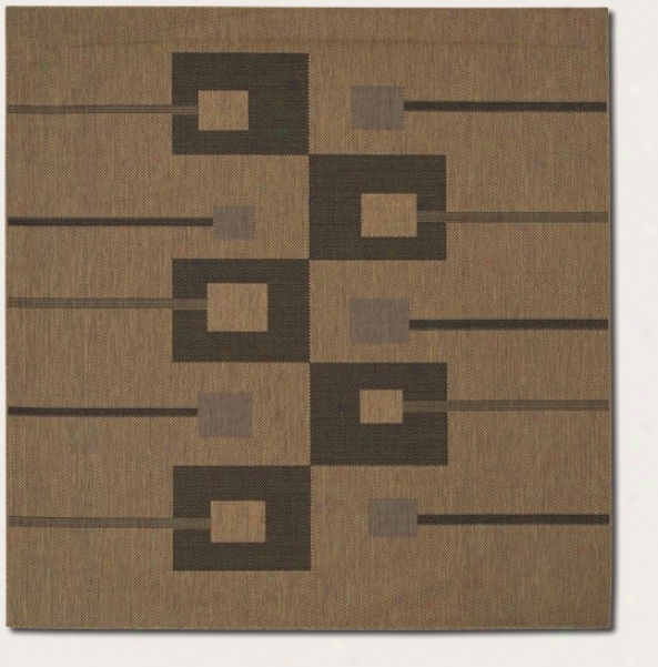 7'6&quot Square Area Rug Contsmporary Style In Natural And Black