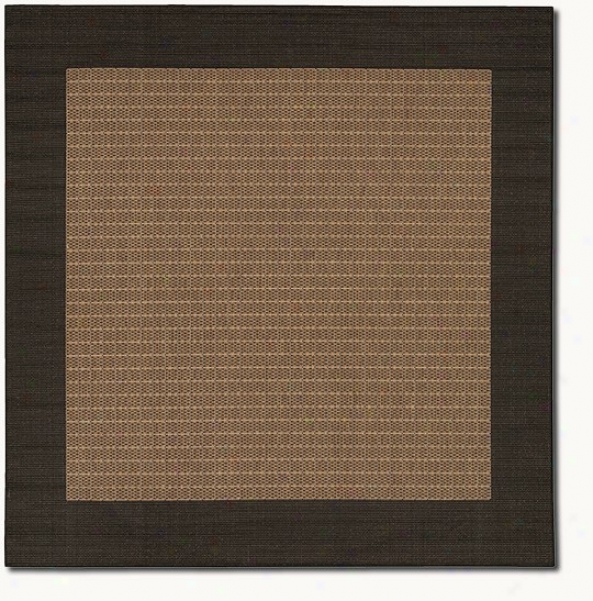 7'6&quot Square Checkered Surface Cocoa Black Indoor/outdoor Area Rug