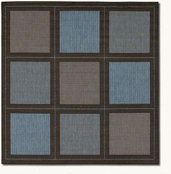 7'6&quot Square Summit Blue Black Indoor/outdoor Area Rug