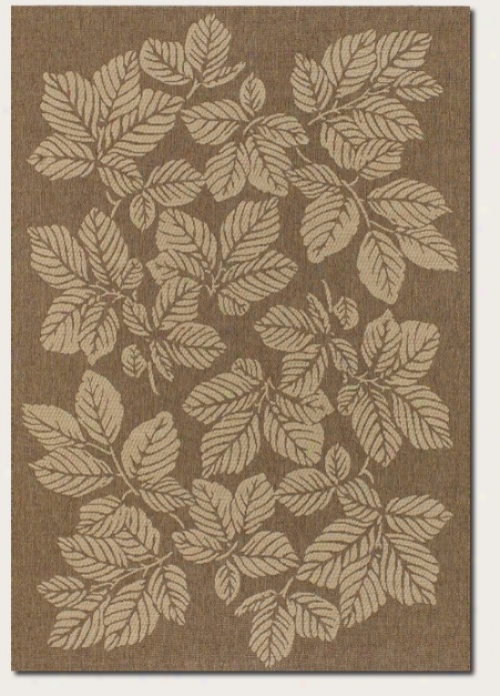 7'6&quot X 10'9&quot Area Rug Autumn Leaf Pattern In Gold And Cream