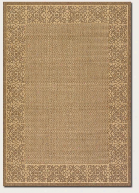 7'6&quot X 10'9&quot Area Rug Floral Pattern Border In Natural And Cocoa