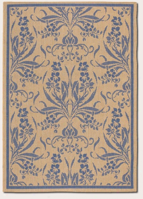 7'6&quot X 10'9&quot Area Rug Tapestry Pattern In Blue And Natural