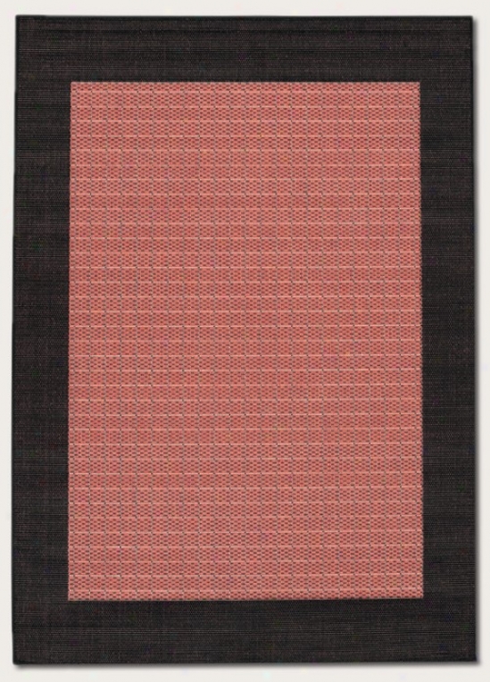 7'6&quot X 10'9&quot Area Rug With Black Border In Terra-cotta Hue