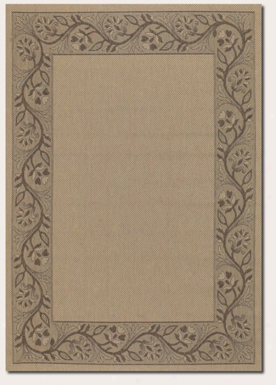 7'6&quot X 10'9&quot Area Rug With Floral Border In Cream And Brown