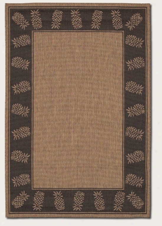 7'6&quot X 10'9&quot Area Rug With Pineapple Design Border In Cocoa