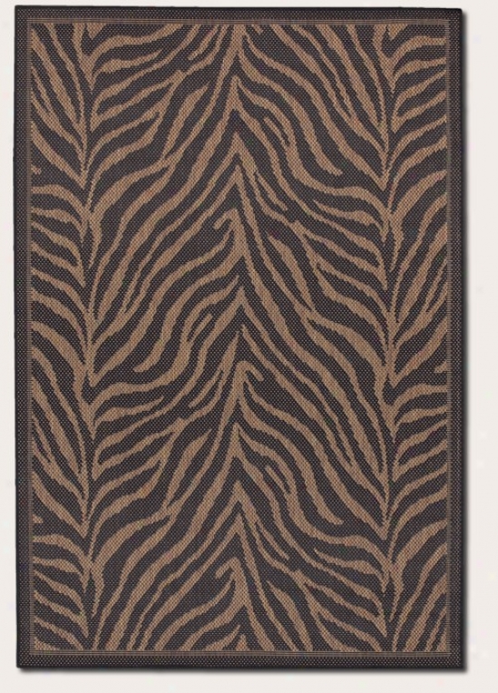 7'6&quot X 10'9&quot Area Rug Zebra Patyern In Black And Cocoa