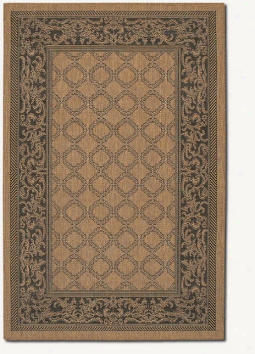 7'6&quot X 10'9&quot Garden Lattice Cocoa Black Indoor/outdoo rArea Rug