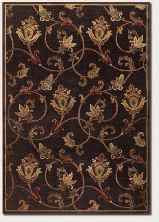 7'6&quot X 11'2&quot Area Rug Floral Pattrrn In Black And Ruby