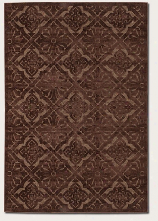 7'6&quot X 11'2&quot Area Rug Geometric Floral Pattern In Chocolate