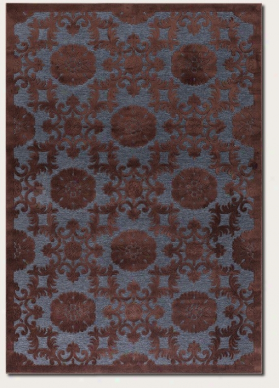 7'6&quot X 11'2&quot Area Rug Medallion Pattern In Brown And Blue