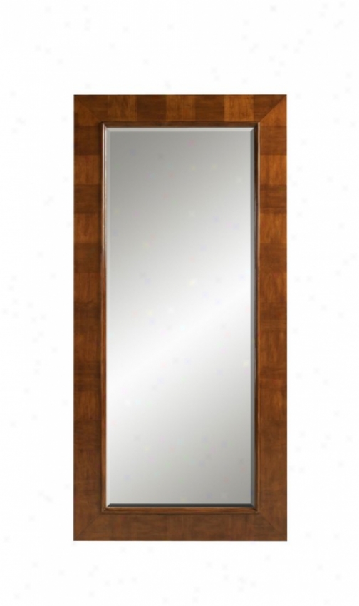 78&qu0th Wall Mirror With Striped Frame In Fullerton Brown Finish