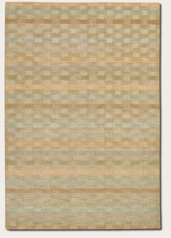 7'9&quot X 9'9&quot Area Rug Striped Pattern In Natural And Beige