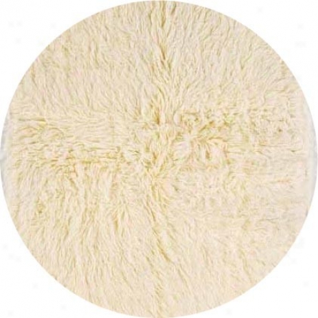 8' Round New Flokati Area Rug - 100% Wool Natural Color