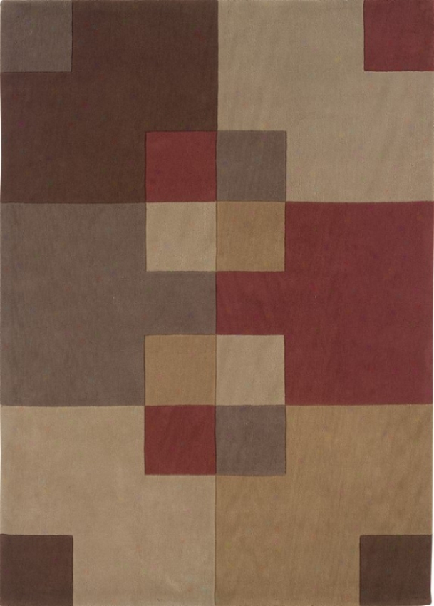 8' X 10' Yard Rug Contemporary Style In Beige And Rust