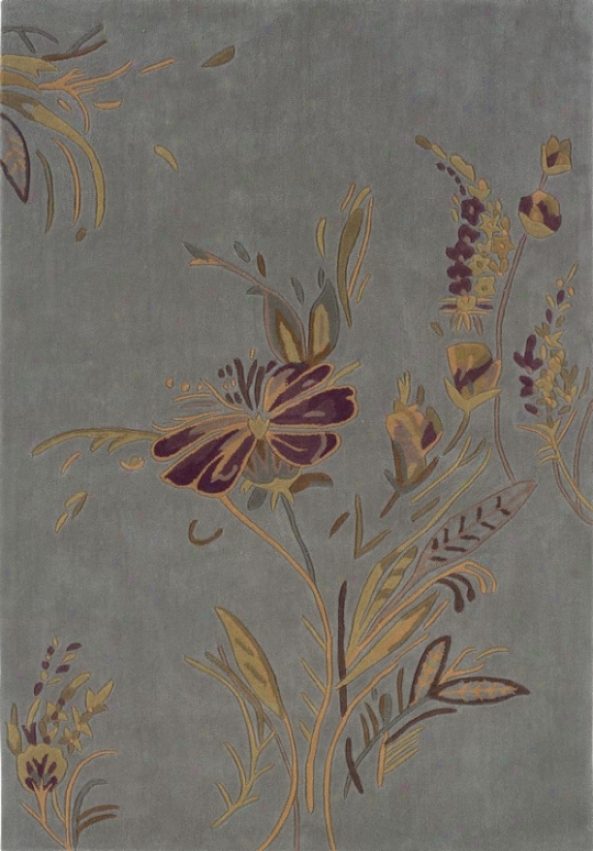 8' X 10' Area Rug Flower Pattern In Pale Blue And Gold