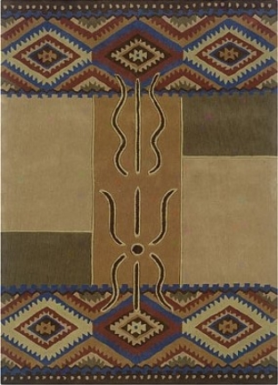 8' X 10' Area Rug Transitional Style In Camel And Rust