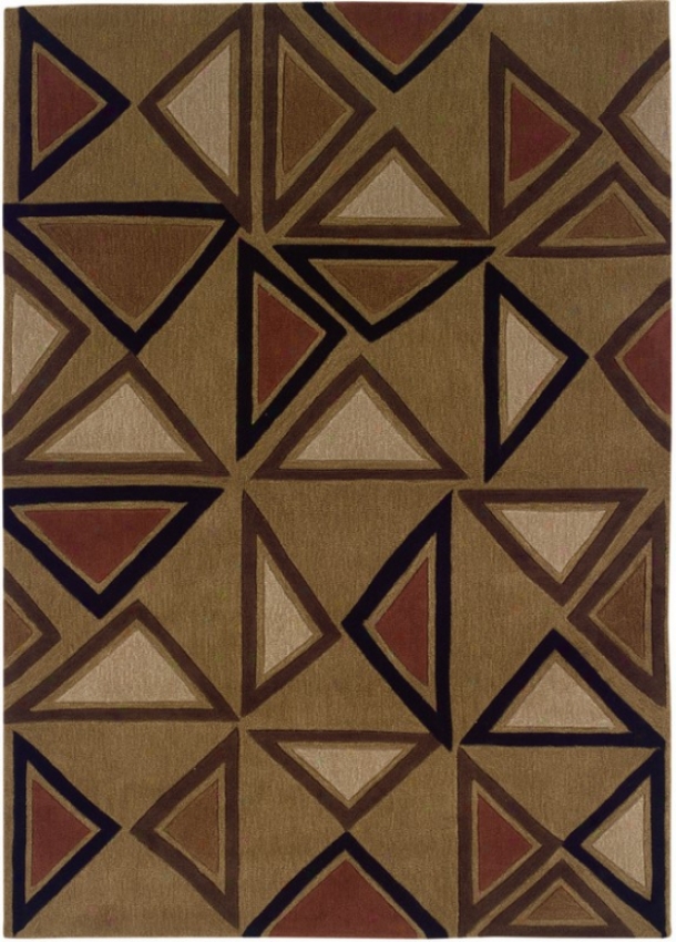 8' X 10' Area Rug Triangle Figure In Camel And Brick